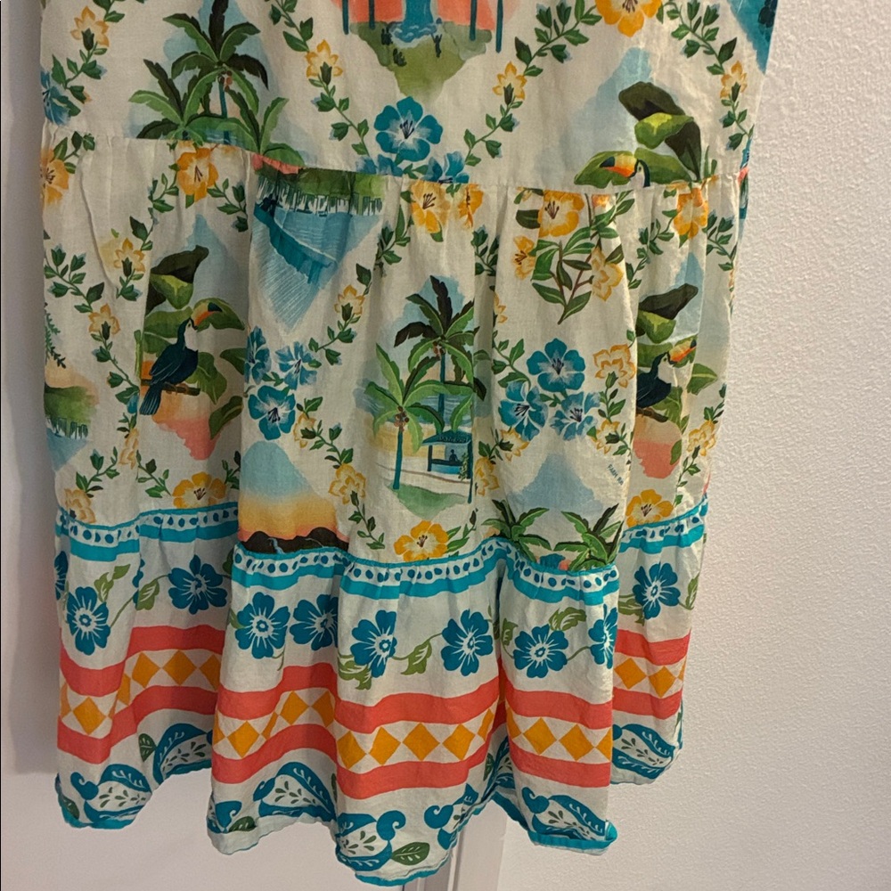 FARM for Anthropologie Multicolor Tropical Maxi Dress Small Petite - Picture 6 of 13